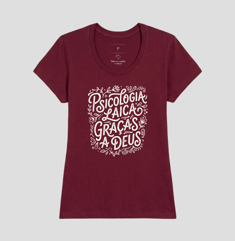 Camiseta "Psicologia Laica Graças a Deus" | Edição Hand Lettering
