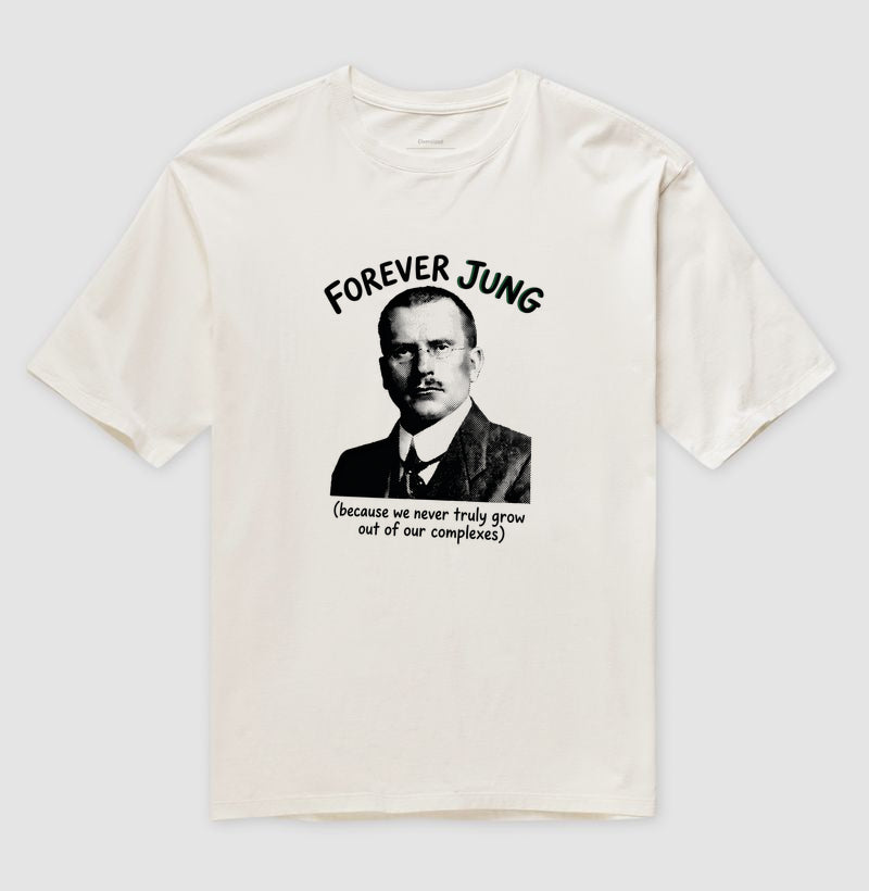 Camiseta Oversized Psicanalítica Carl Jung - Forever Jung (Complexes) | Retrô Noir