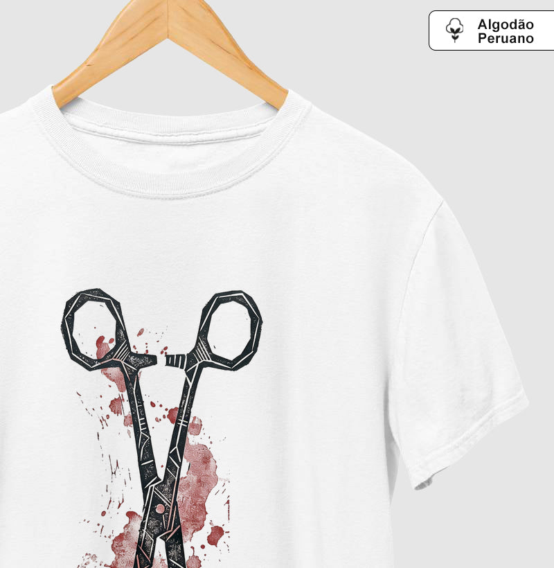 Camiseta Algodão Peruano Medicina Legal "Pinça de Kocher" | A Ferramenta do IML