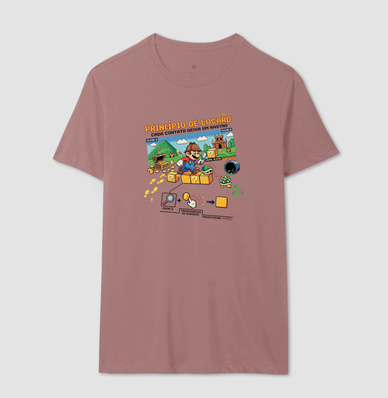 Camiseta Criminalística Locard - Transferência de Evidência 8-Bits | Forensic Gamer