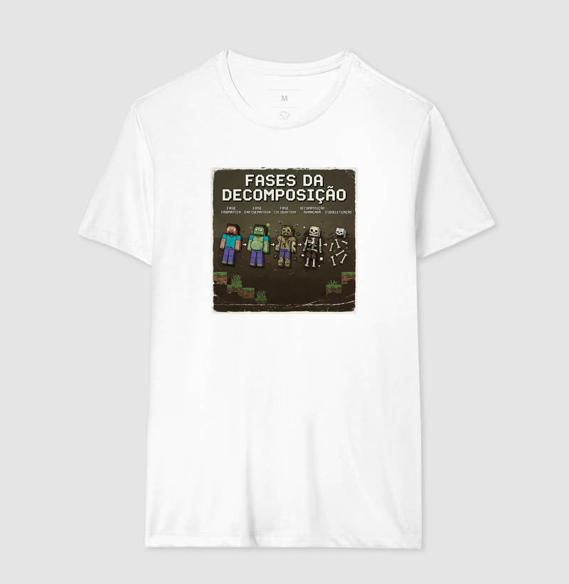 Camiseta Fases da Decomposição 8-Bits | Gamer Forense