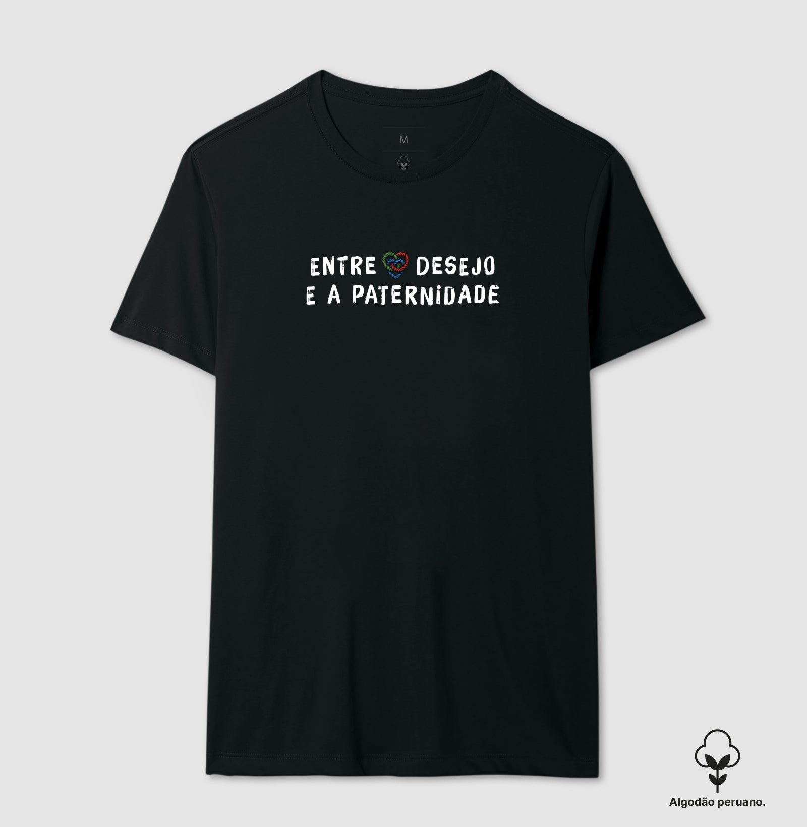 Camiseta Algodão Peruano "Entre Desejo e a Paternidade" | Estampa com Nó Borromeano
