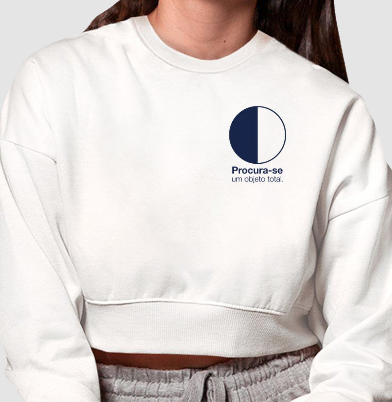 Cropped Moletom Psicanálise Melanie Klein - Procura-se um Objeto Total | Minimalista Geométrica