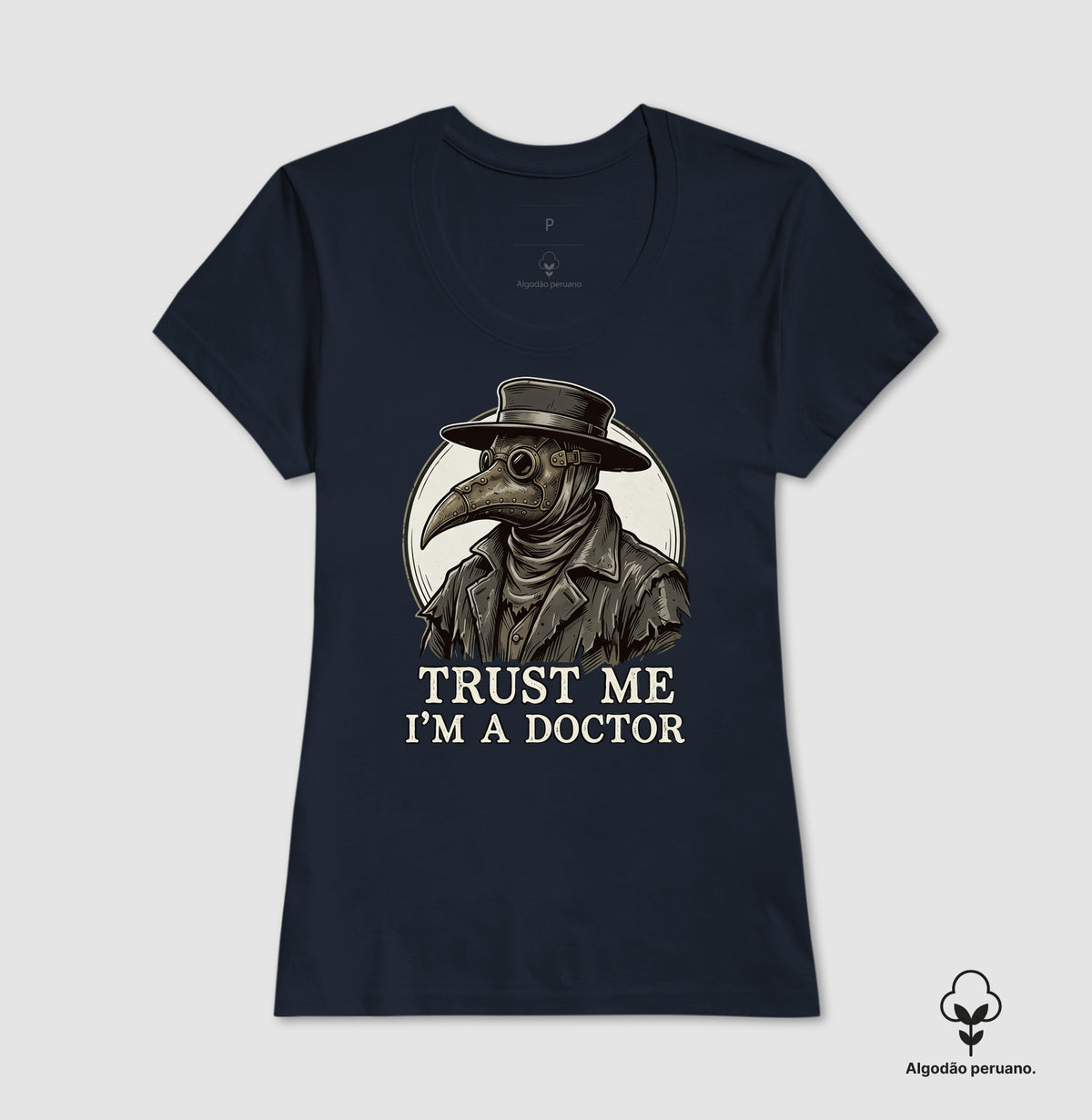 Camiseta Algodão Peruano Medicina Legal "Plague Doctor" | O Último Diagnóstico
