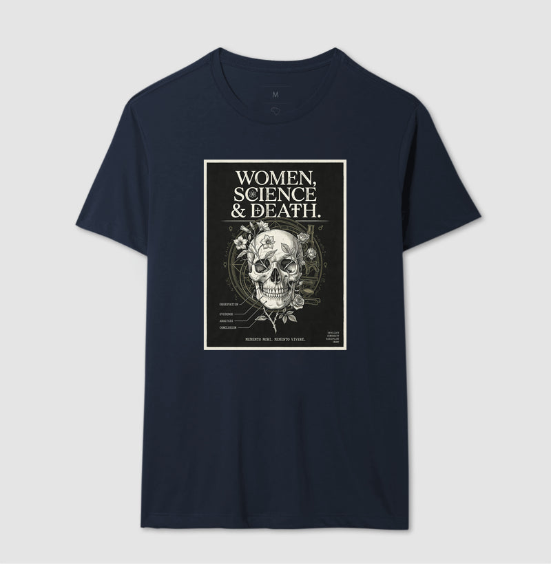 Camiseta Gótica Científica "Women, Science & Death" | Memento Mori