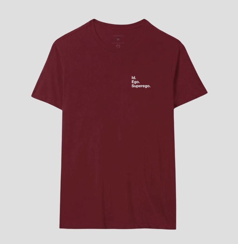 Camiseta Psicanálise Freud - Id. Ego. Superego. (Segunda Tópica) | Minimalista