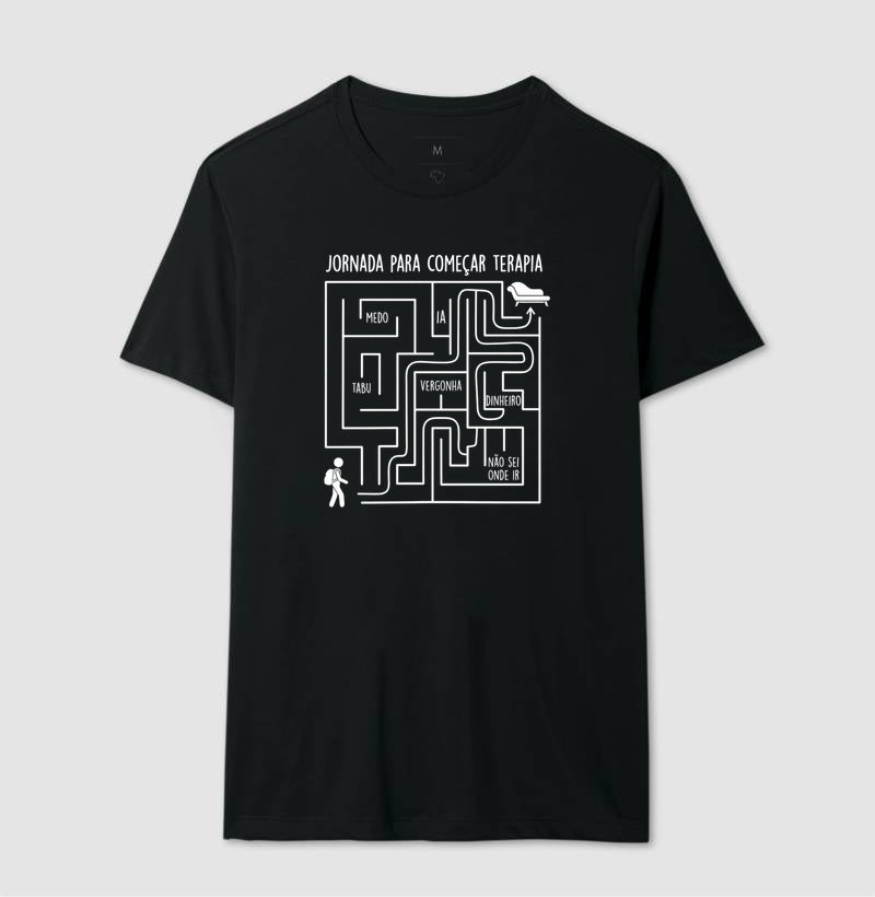 Camiseta Psicologia "Jornada Para Começar Terapia" | O Labirinto do Acolhimento