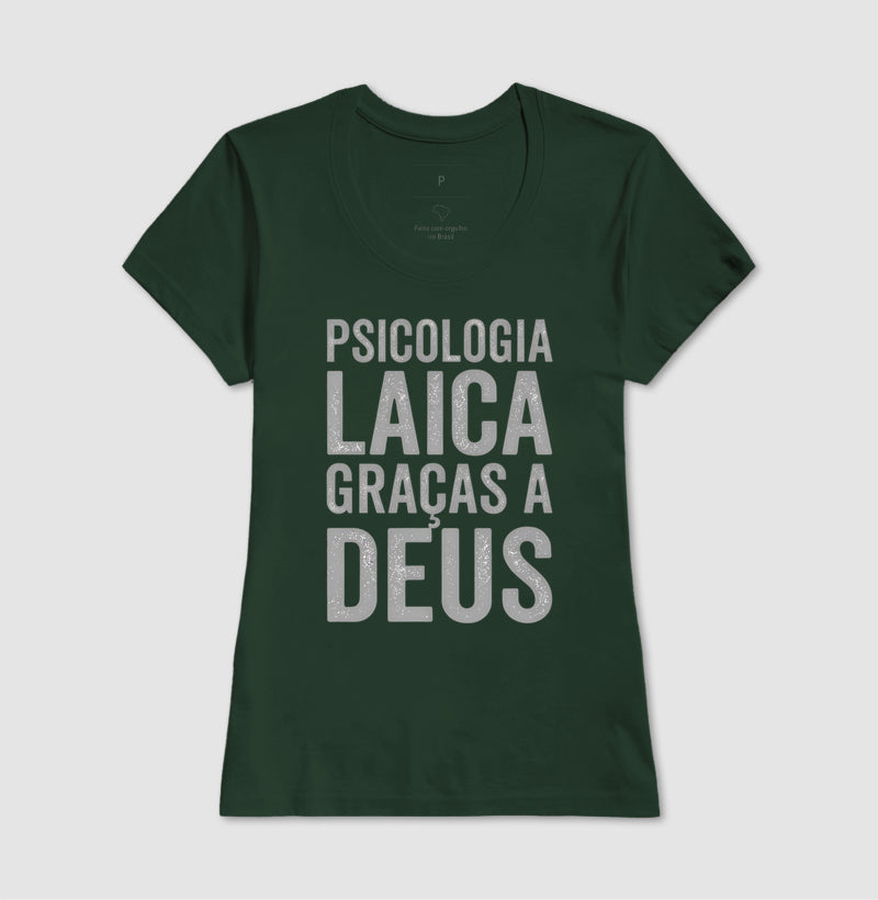 Camiseta "Psicologia Laica Graças a Deus" | Minimalista