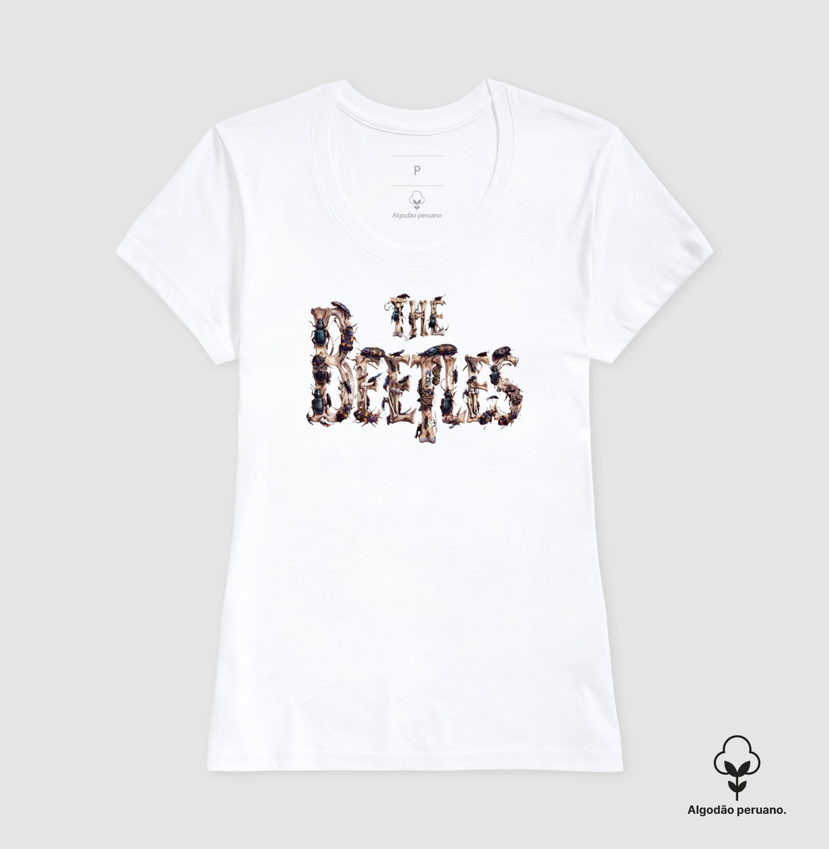 Camiseta Algodão Peruano Entomologia Forense "The Beetles" | Coleópteros & Rock 'n' Roll