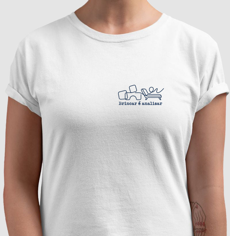 Camiseta Psicanálise Melanie Klein - Brincar é Analisar | Minimalista Line Art