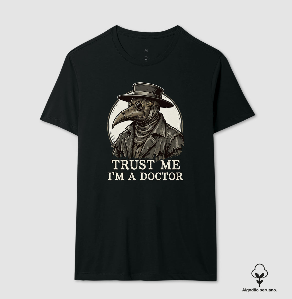 Camiseta Algodão Peruano Medicina Legal "Plague Doctor" | O Último Diagnóstico