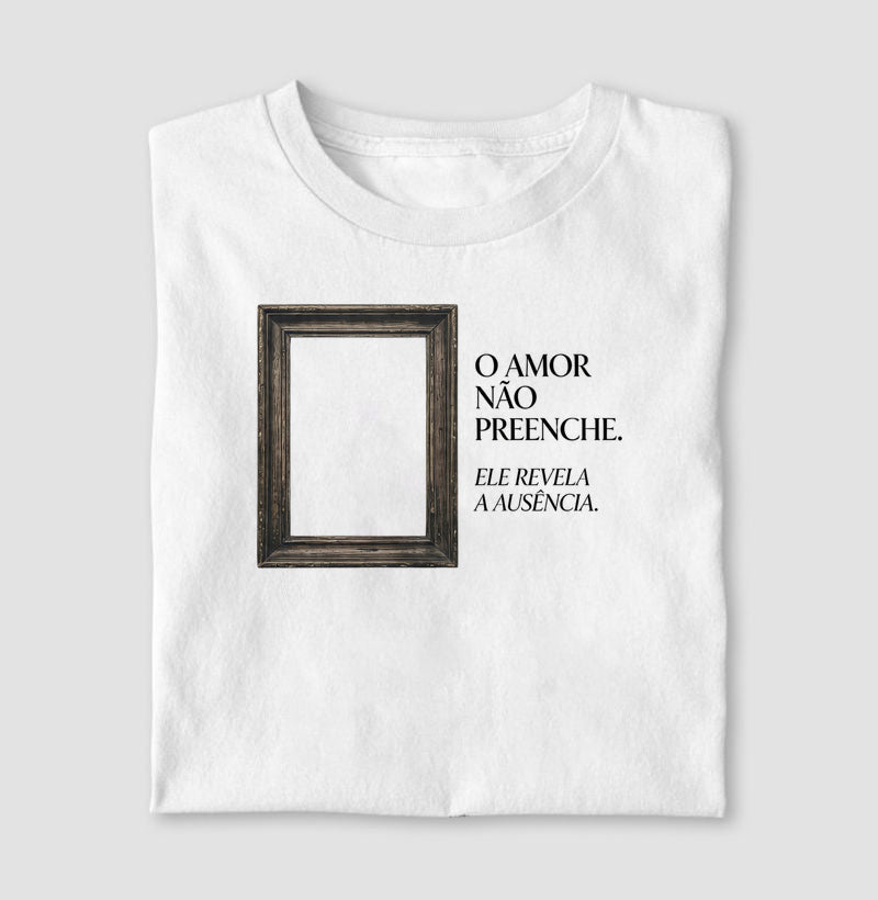 Camiseta Minimalista "Moldura da Ausência" | Revelação Existencial