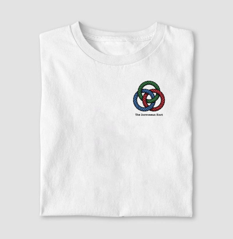 Camiseta Psicanálise Lacan - O Nó Borromeano (Topologia) | Minimalista