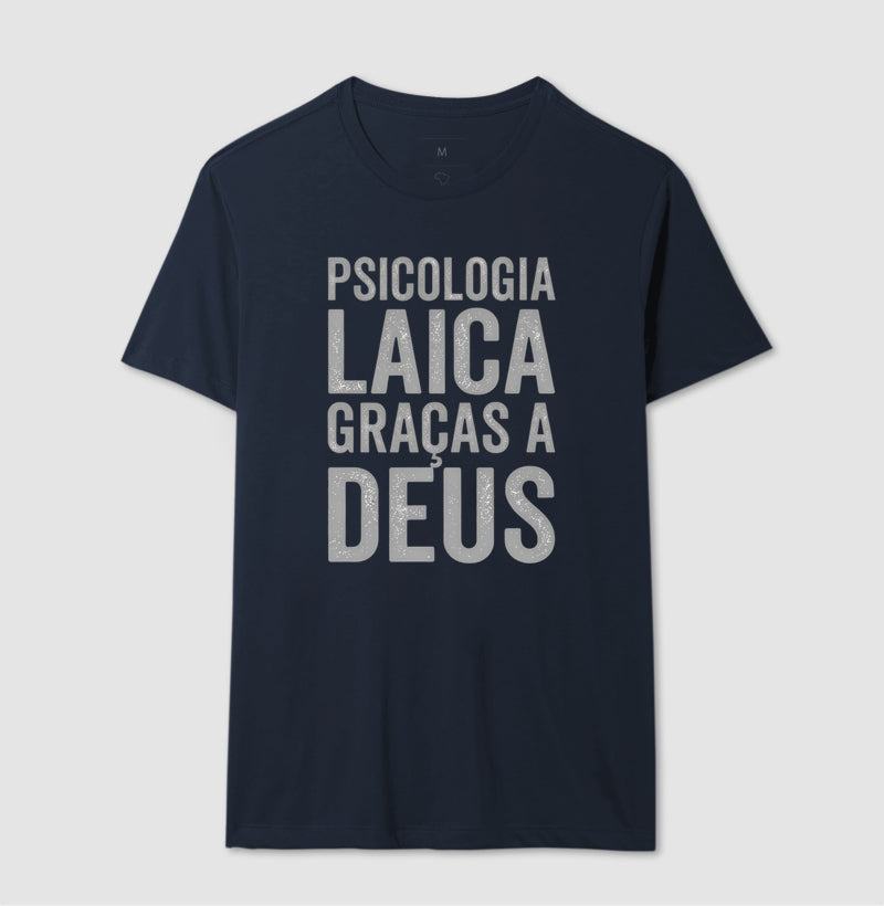 Camiseta "Psicologia Laica Graças a Deus" | Minimalista