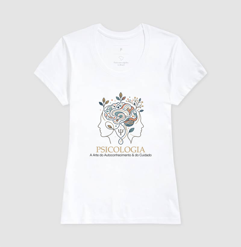 Camiseta Psicologia - Cérebro Floral e Mente Relacional