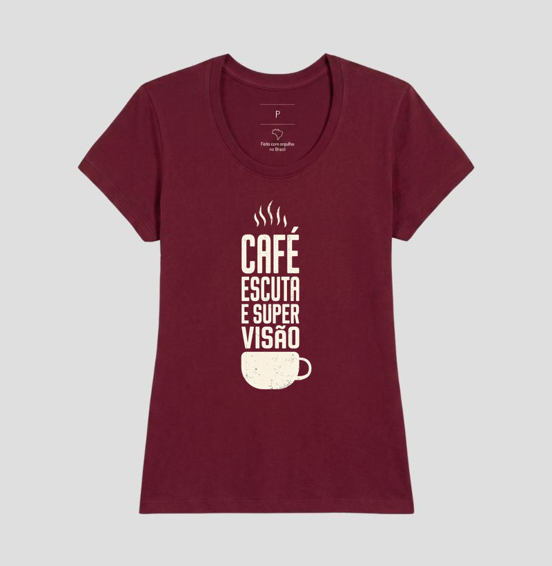 Camiseta "Café, Escuta e Supervisão" | O Kit de Sobrevivência do Consultório