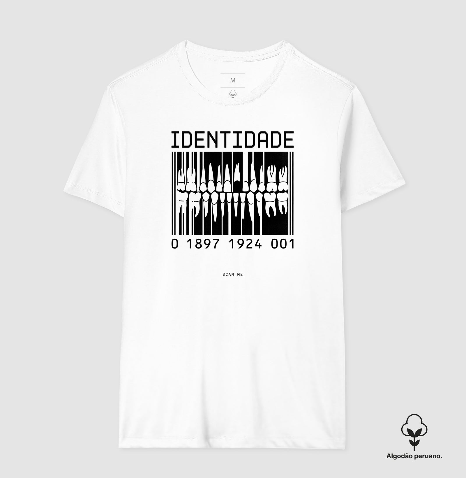 Camiseta Algodão Peruano Odontologia Forense "Identidade" | O Código Único da Dentição