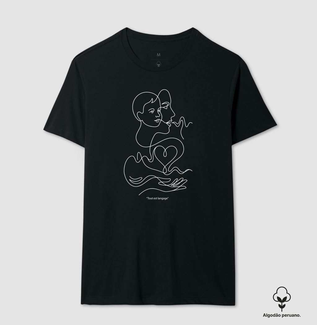 Camiseta Algodão Peruano Psicanálise Françoise Dolto - Tudo É Linguagem (Tout est langage) | Line Art Poética