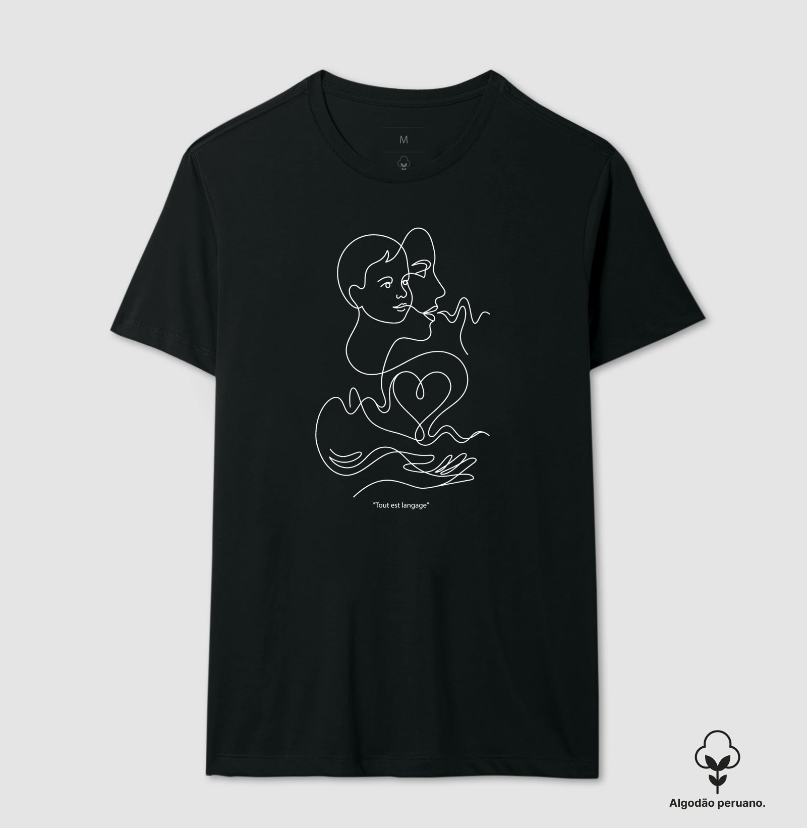 Camiseta Algodão Peruano Psicanálise Françoise Dolto - Tudo É Linguagem (Tout est langage) | Line Art Poética