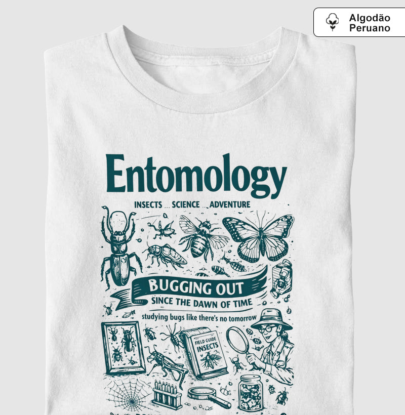 Camiseta Algodão Peruano "Entomology: Creep It Real" | A Ciência dos Insetos