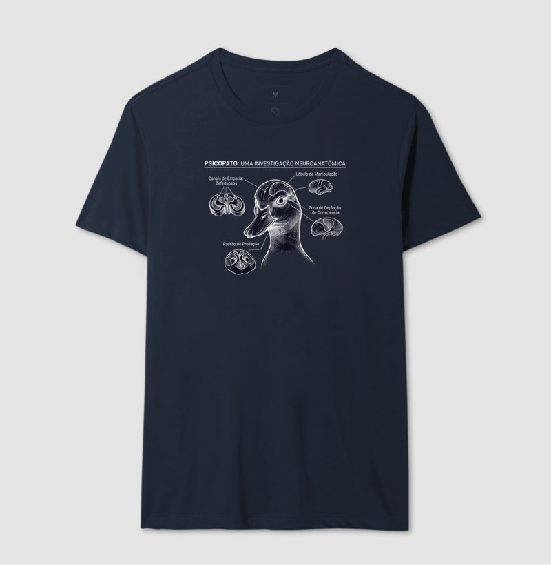 Camiseta Psicopatologia Forense - O Psicopato | Ilustração Neuroanatômica