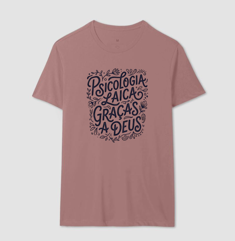 Camiseta "Psicologia Laica Graças a Deus" | Edição Hand Lettering