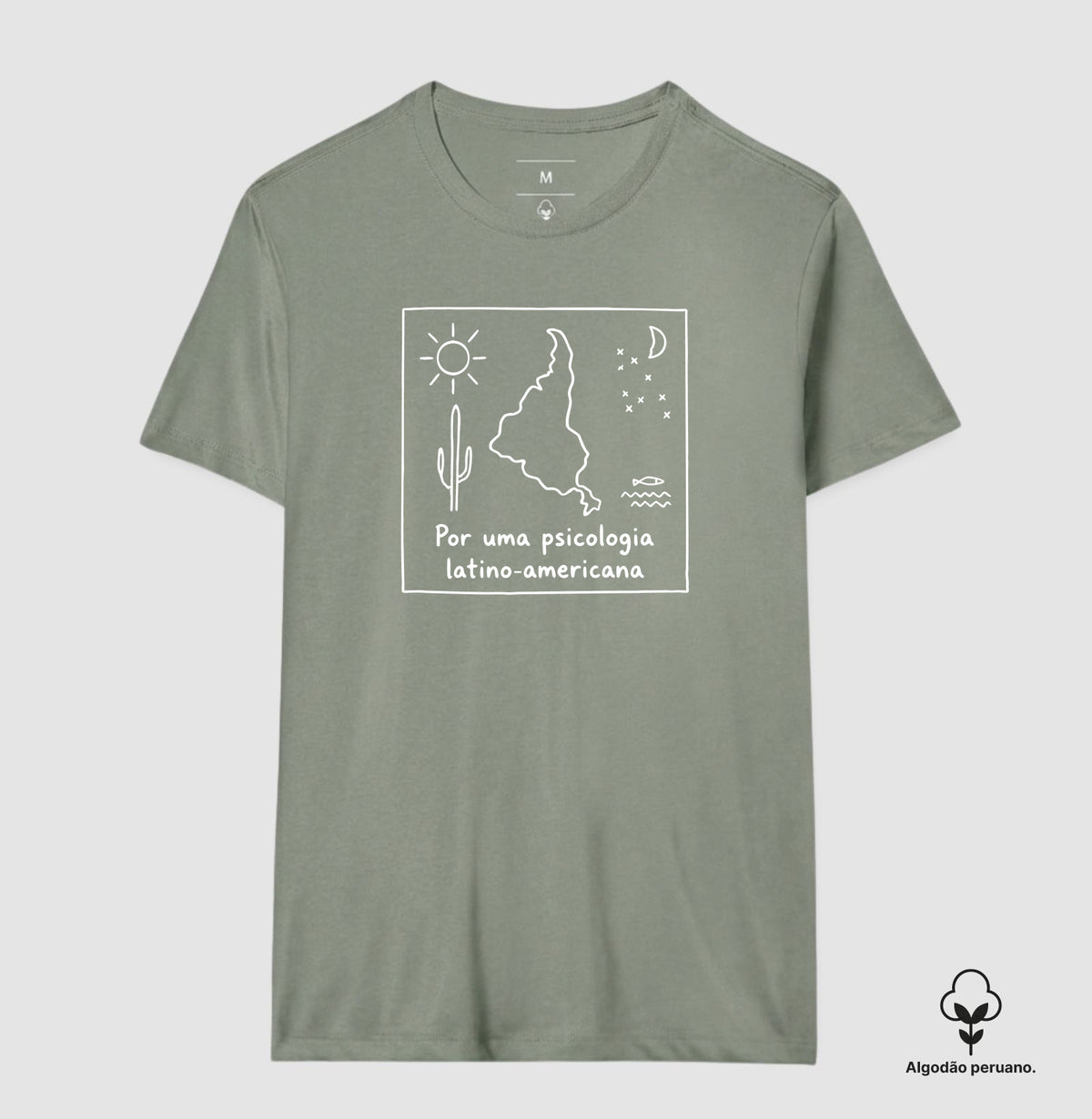 Camiseta Algodão Peruano "Por uma Psicologia Latino-Americana" | O Sul é o Nosso Norte