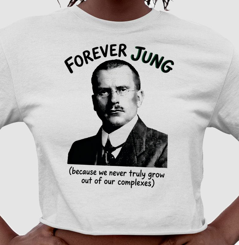Camiseta Cropped Psicanalítica Carl Jung - Forever Jung (Complexes) | Retrô Noir