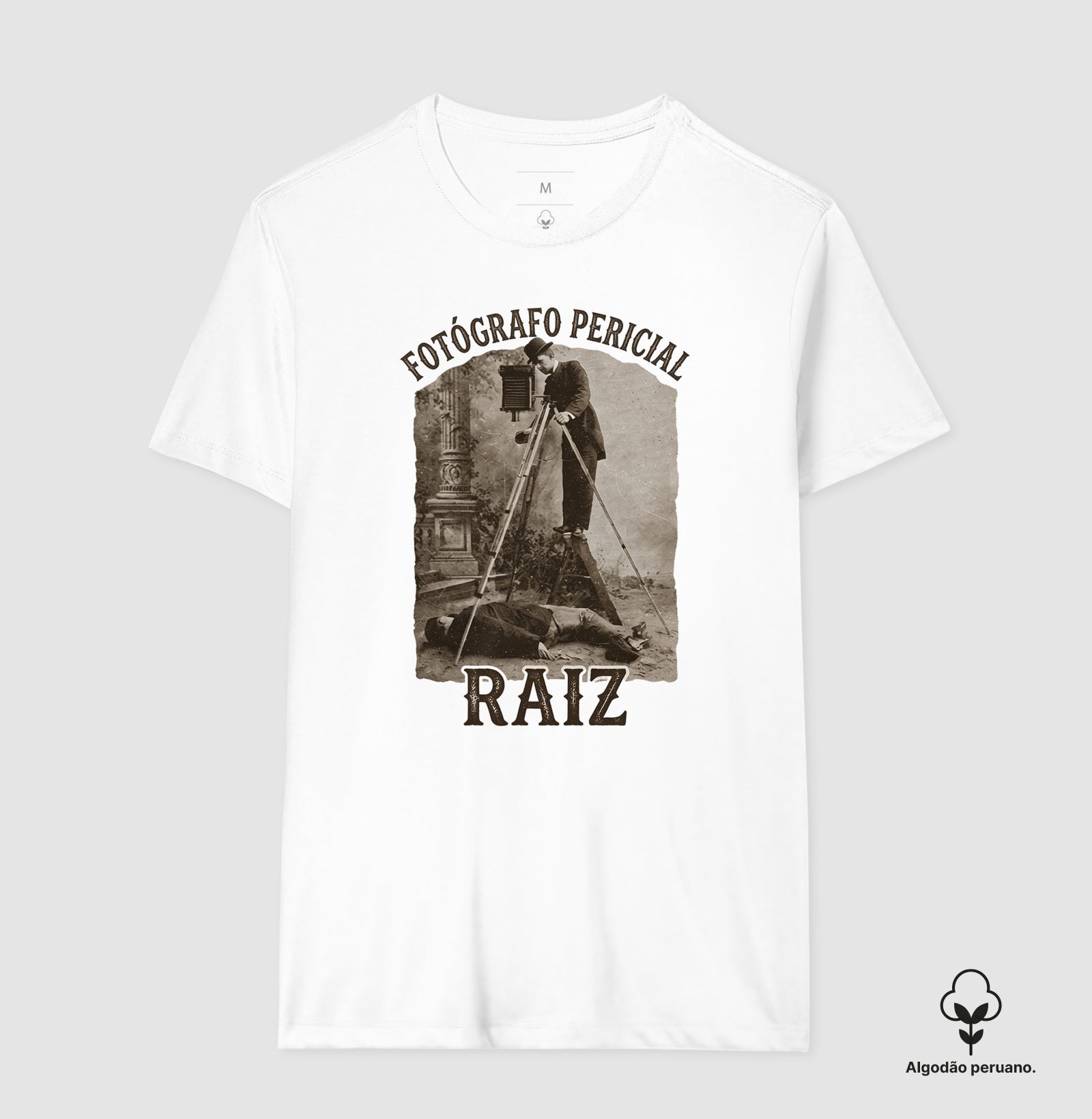 Camiseta Algodão Peruano "Fotógrafo Pericial Raiz" | Homenagem Vintage