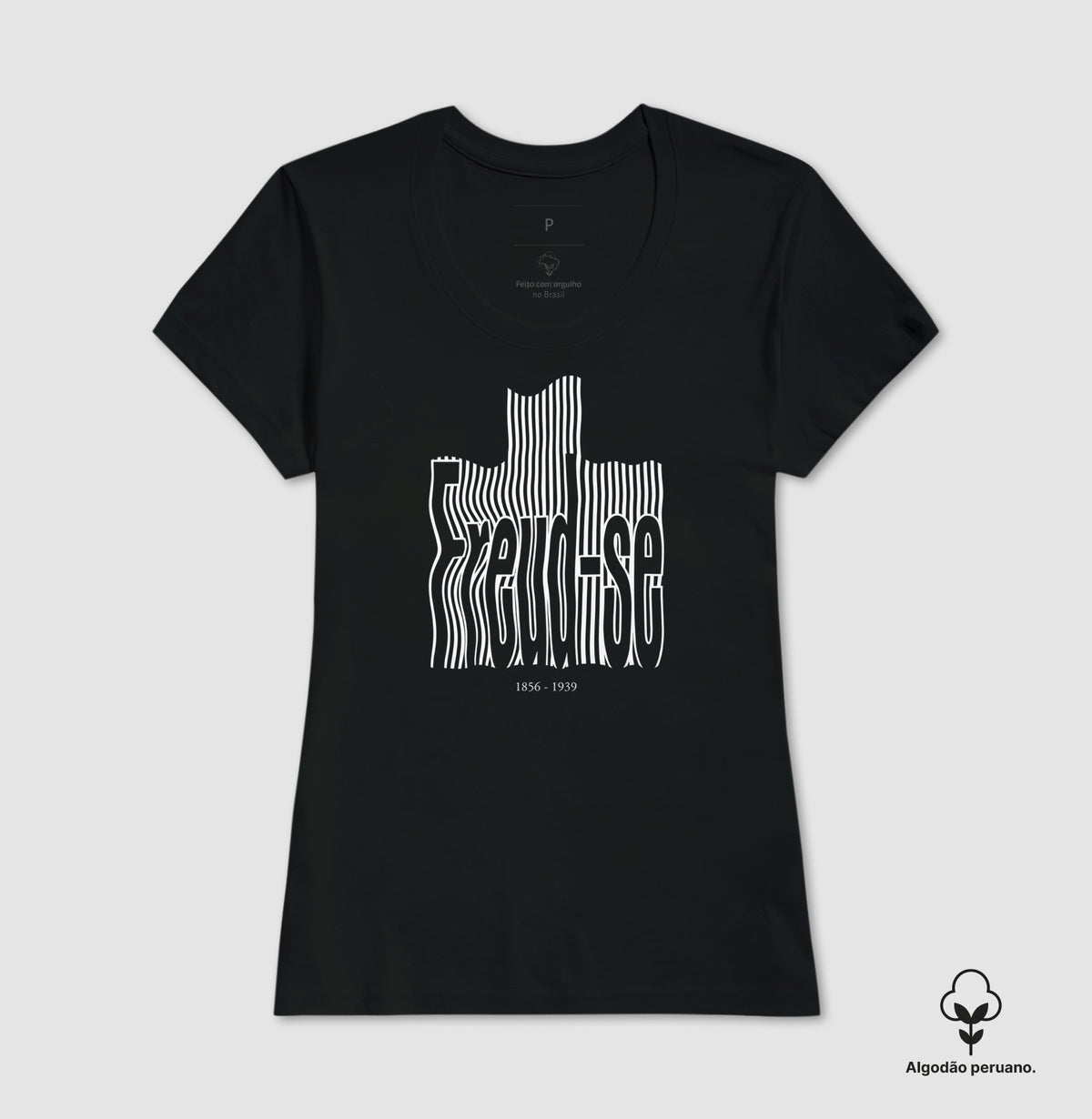 Camiseta Algodão Peruano Psicanálise "Freud-se" | Sigmund Freud & Op-Art Streetwear