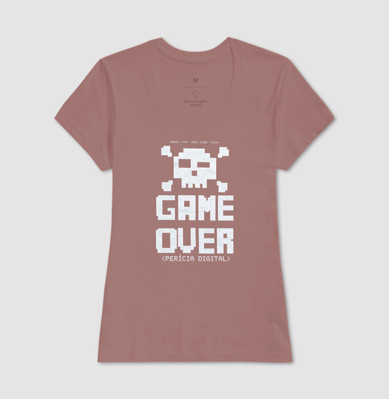 Camiseta Perícia Digital Game Over & Pixel Art Retro