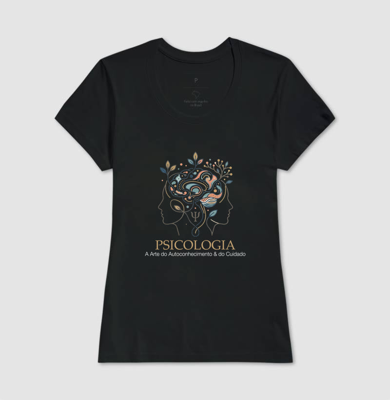 Camiseta Psicologia - Cérebro Floral e Mente Relacional