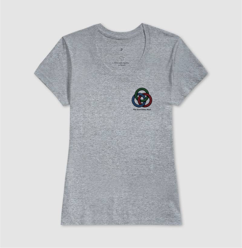 Camiseta Psicanálise Lacan - O Nó Borromeano (Topologia) | Minimalista