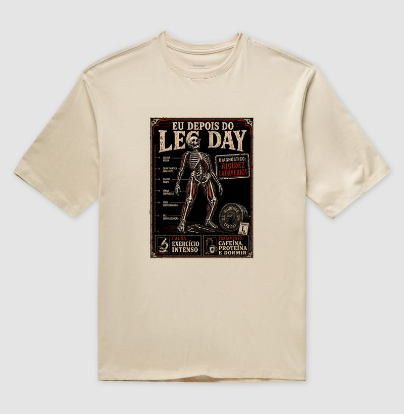 Camiseta Oversized "Diagnóstico: Rigidez Cadavérica" | O Verdadeiro Pós Leg Day