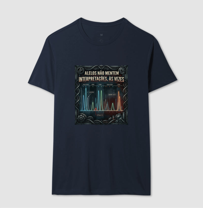 Camiseta Alelos Não Mentem | Análise de DNA e Artefatos