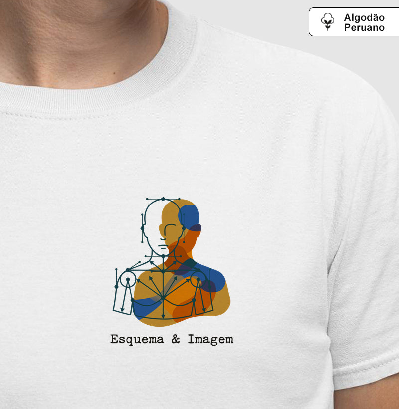 Camiseta Algodão Peruano Psicanálise Françoise Dolto - Esquema & Imagem Corporal | Ilustração Minimalista
