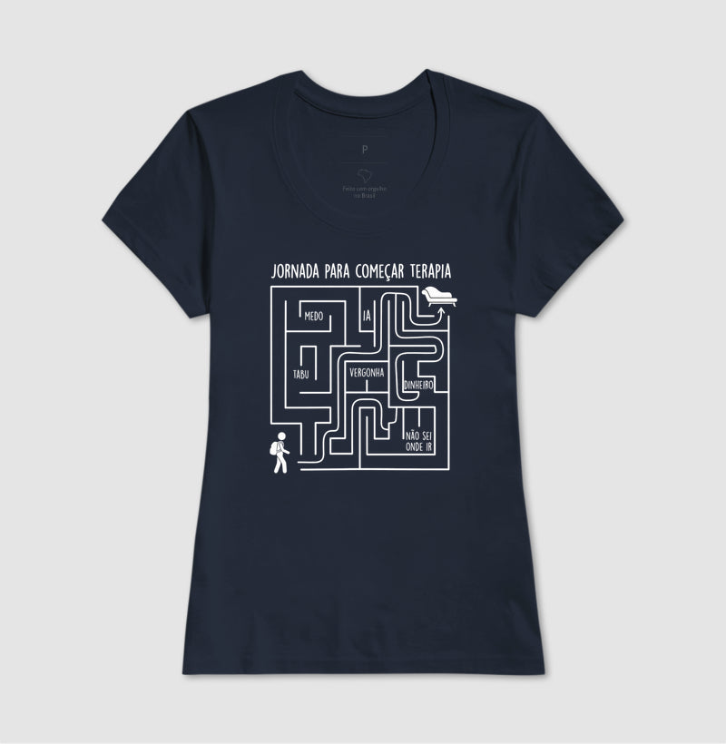 Camiseta Psicologia "Jornada Para Começar Terapia" | O Labirinto do Acolhimento