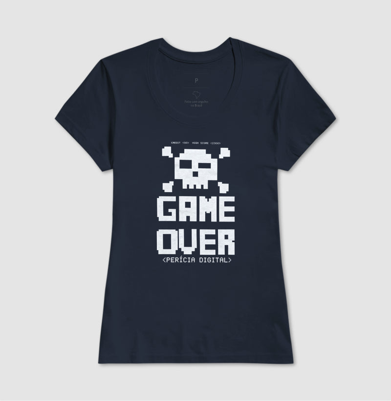 Camiseta Perícia Digital Game Over & Pixel Art Retro