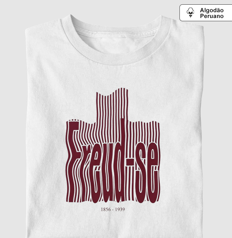 Camiseta Algodão Peruano Psicanálise "Freud-se" | Sigmund Freud & Op-Art Streetwear
