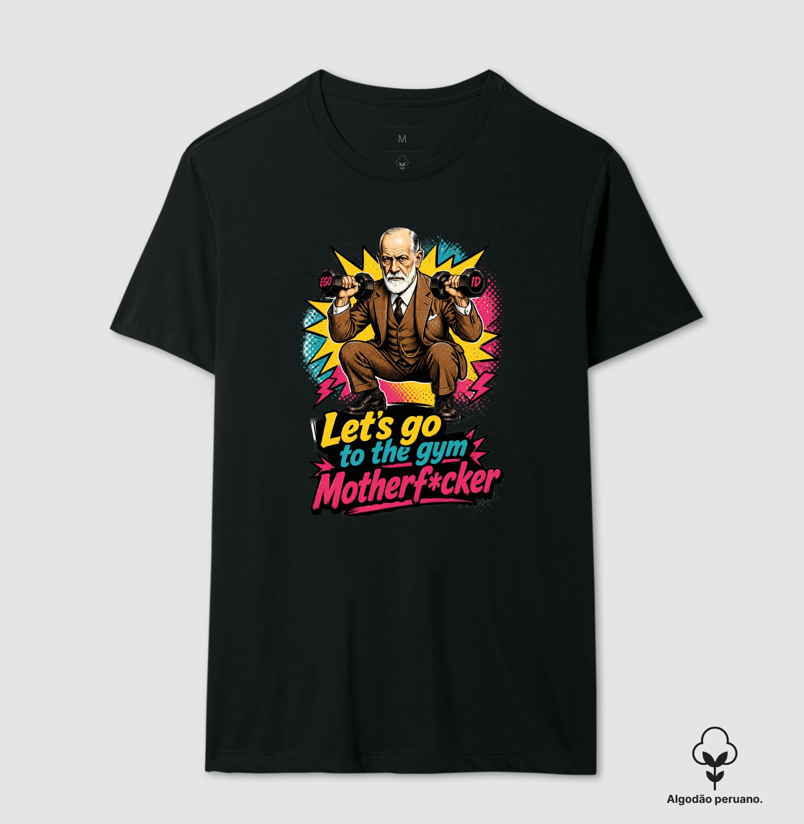 Camiseta Algodão Peruano "Freud na academia" | O Equilíbrio entre o Ego e o Id