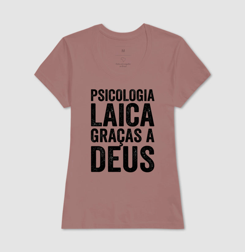 Camiseta "Psicologia Laica Graças a Deus" | Minimalista