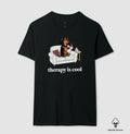 Camiseta Algodão Peruano 'Therapy is Cool' Cachorro Salsicha | Saúde Mental