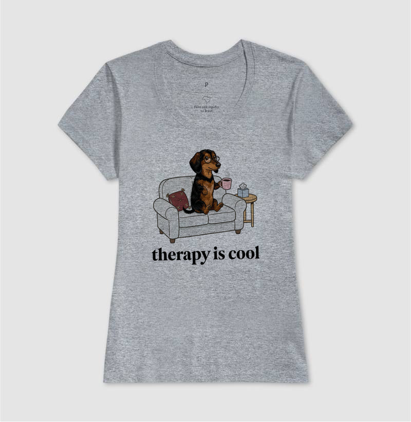 Camiseta 'Therapy is Cool' Cachorro Salsicha | Saúde Mental