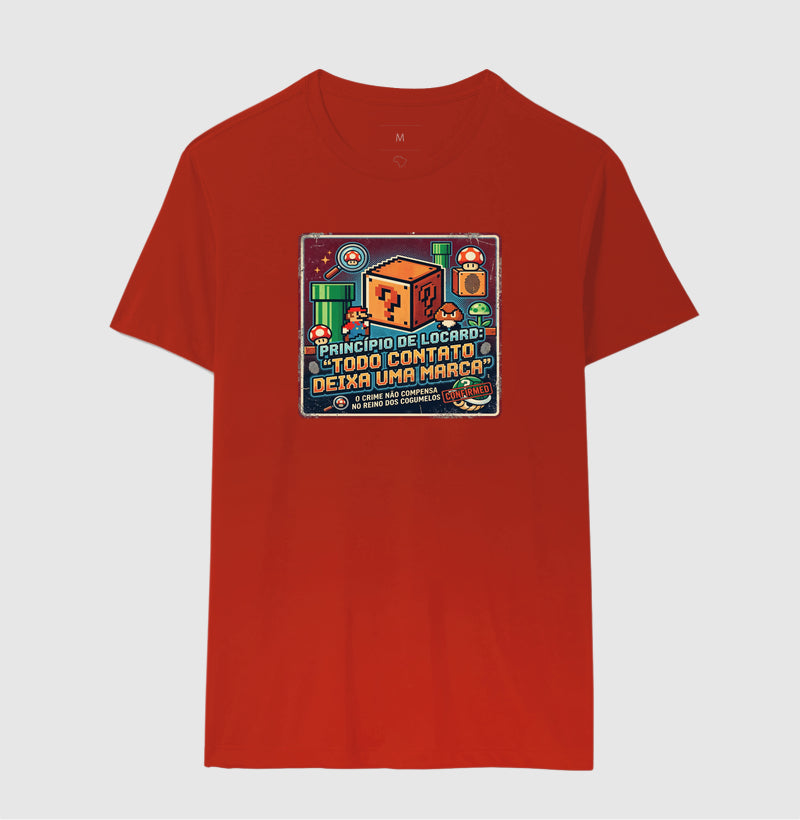 Camiseta Criminalística Princípio de Locard - Todo Contato Deixa uma Marca Rastro | Retrô Gamer