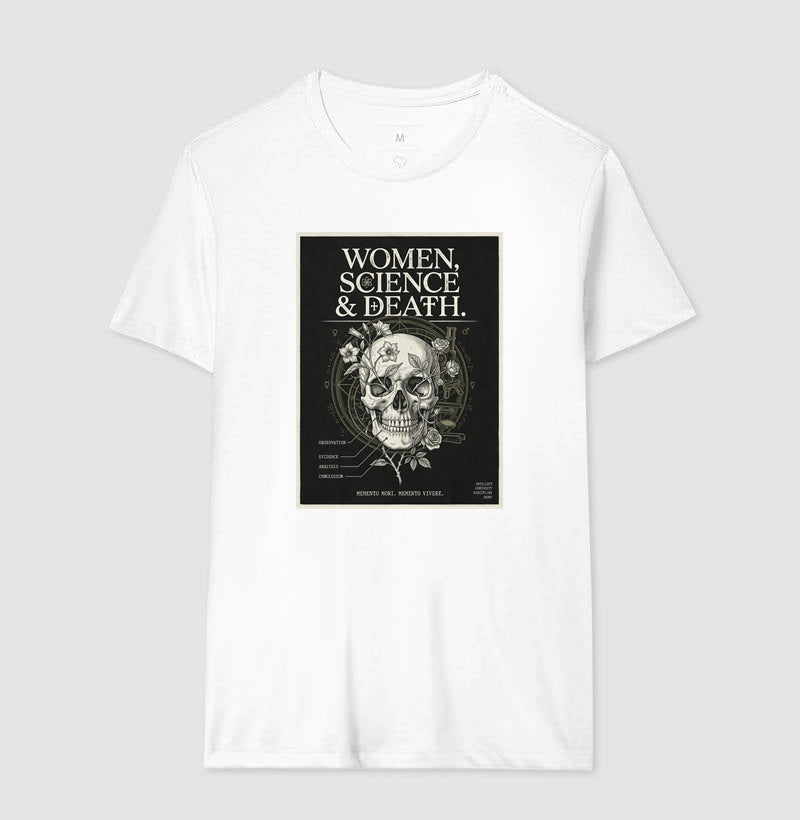 Camiseta Gótica Científica "Women, Science & Death" | Memento Mori