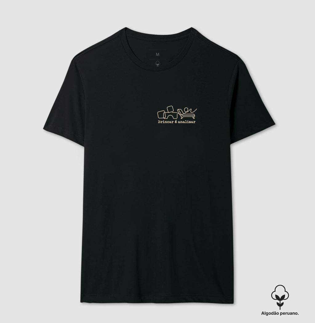 Camiseta Algodão Peruano Psicanálise Melanie Klein - Brincar é Analisar | Minimalista Line Art