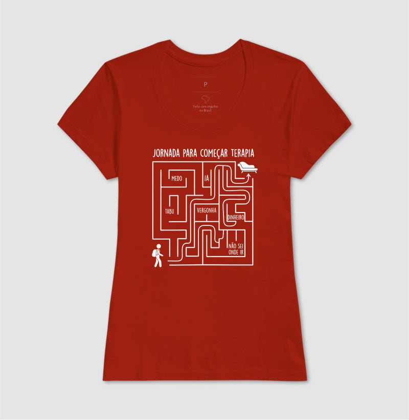Camiseta Psicologia "Jornada Para Começar Terapia" | O Labirinto do Acolhimento
