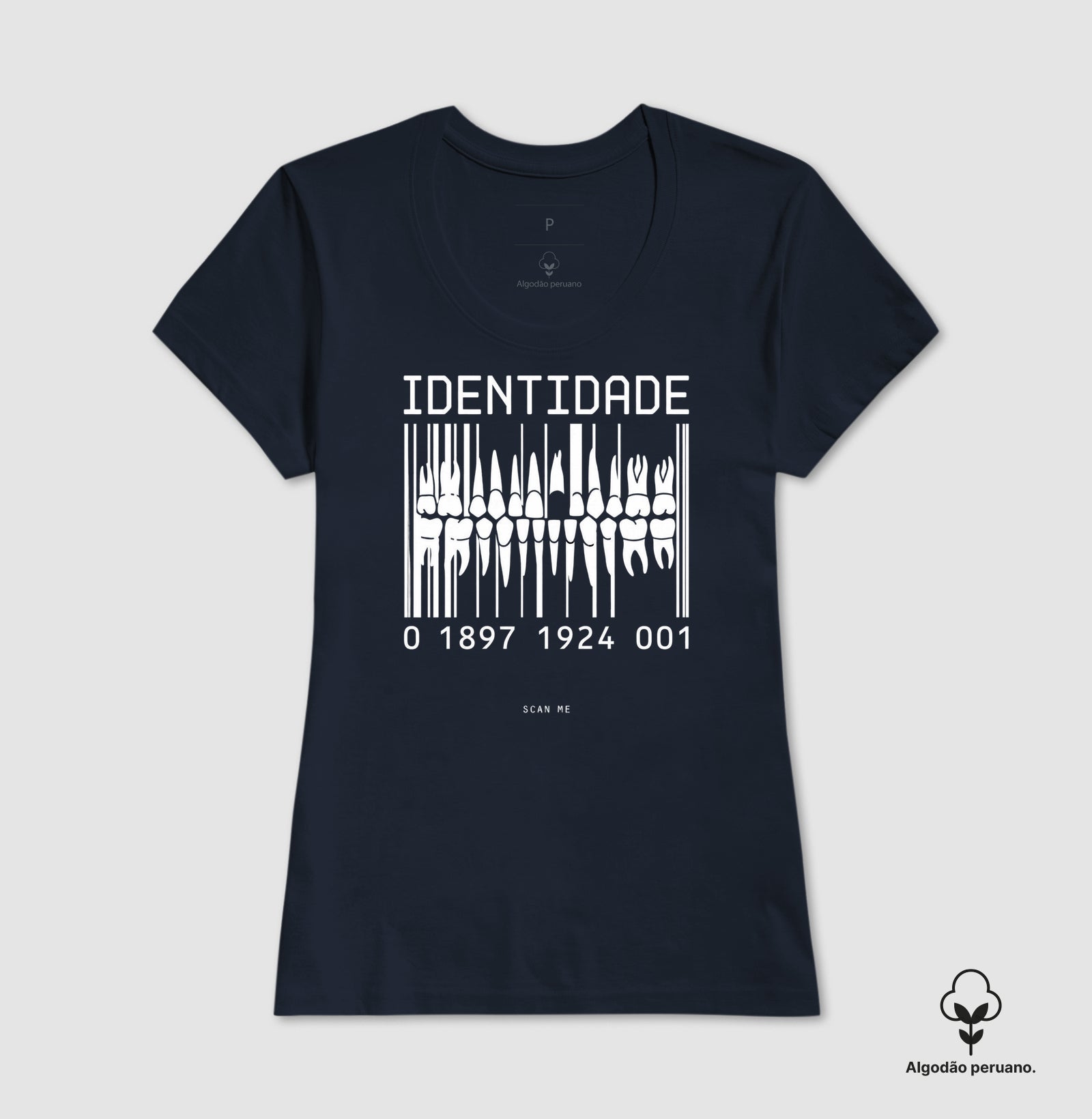 Camiseta Algodão Peruano Odontologia Forense "Identidade" | O Código Único da Dentição