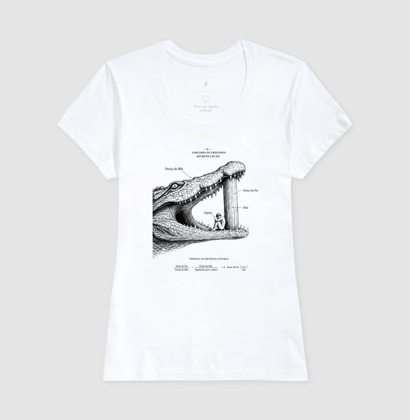 Camiseta Psicanálise "A Bocarra do Crocodilo" | Jacques Lacan e a Metáfora Paterna