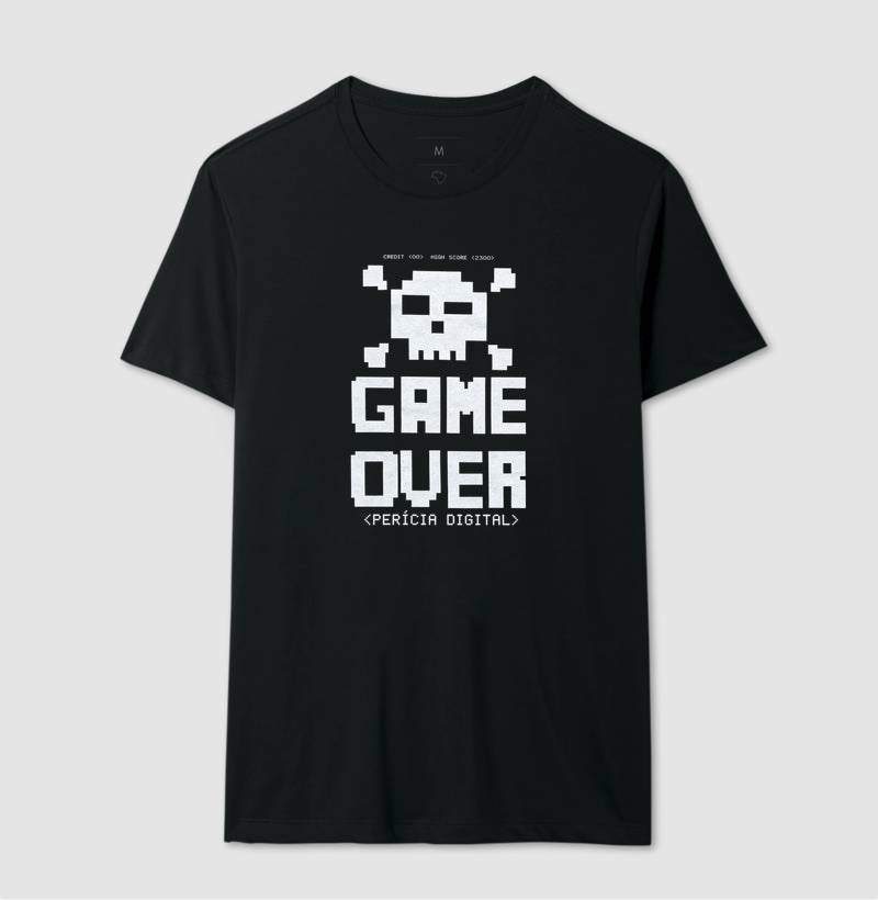 Camiseta Perícia Digital Game Over & Pixel Art Retro